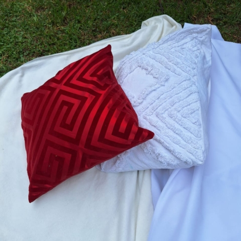 cushions and picnic blankets